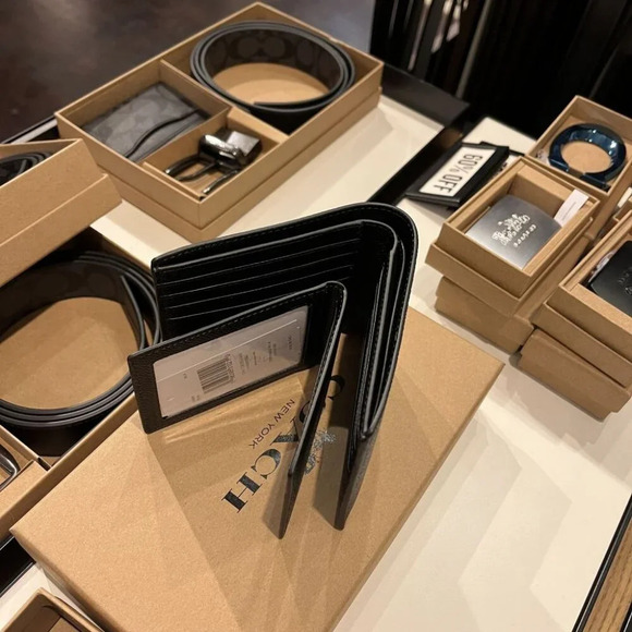 COACH MEN 3 IN 1 WALLET CR899 BLK - Picture 8 of 10